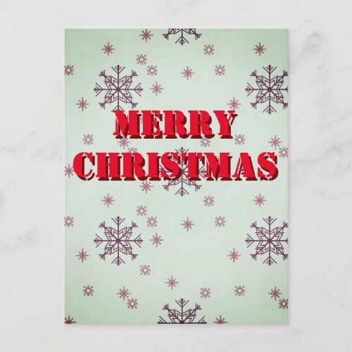 Merry Christmas Snowflakes Winter Greeting Holiday Postcard