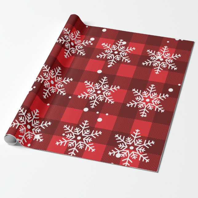 Merry Christmas Snowflakes, With Love From Santa Wrapping Paper (Unrolled)