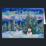 Merry Christmas Snowman - 5" x 7" Art Card<br><div class="desc">My name is Corinne Danzl and I’m an Alaska artist. The link to my Zazzle store is located on the navigation bar of my artist website Ink Goes Wild Alaska. This greeting card can be found in my ‘Greeting Cards' and 'Christmas' collections. Feel free to reach out to me through...</div>