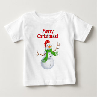 Merry Christmas Snowman Baby T-Shirt