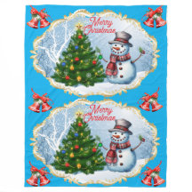 Merry Christmas Snowman Bells Cute