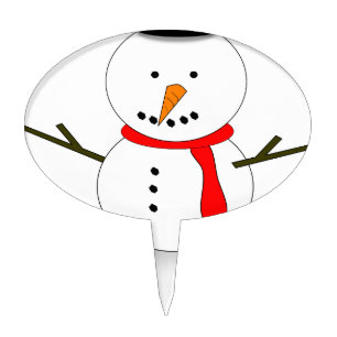 Merry Christmas Snowman Cake Topper