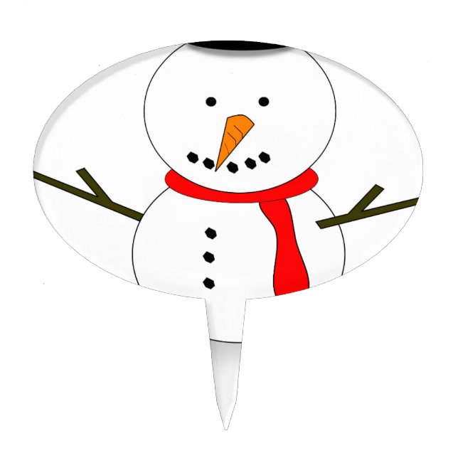 Merry Christmas Snowman Cake Topper (Front)