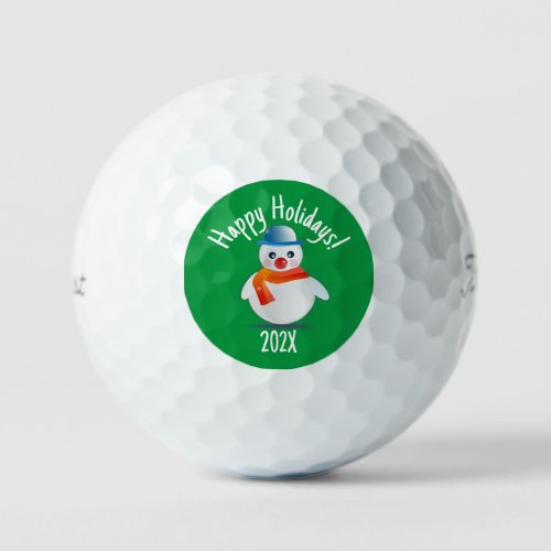 Merry Christmas Snowman Custom Golf Ball