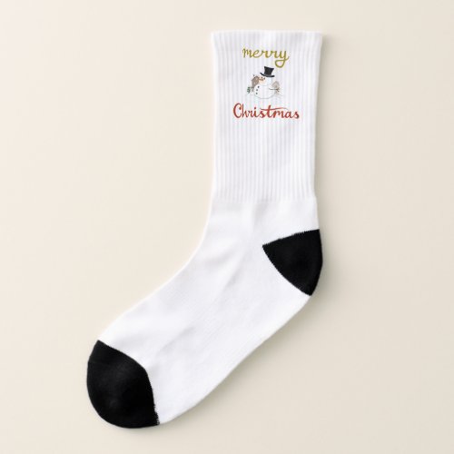 Merry ChristmasSnowman Design Socks