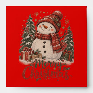 Merry Christmas Snowman Envelope