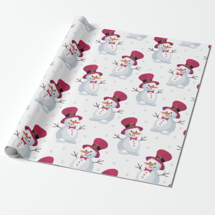 Merry Christmas Snowman Falling Snow