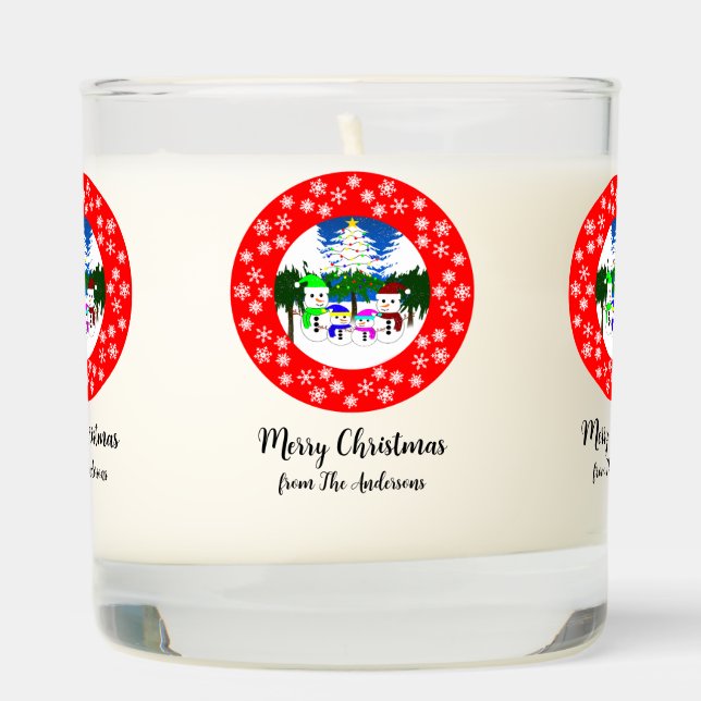 Merry Christmas! Snowman Family Scented Candle (Right)