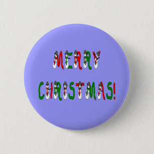 Merry Christmas Snowman Font Button