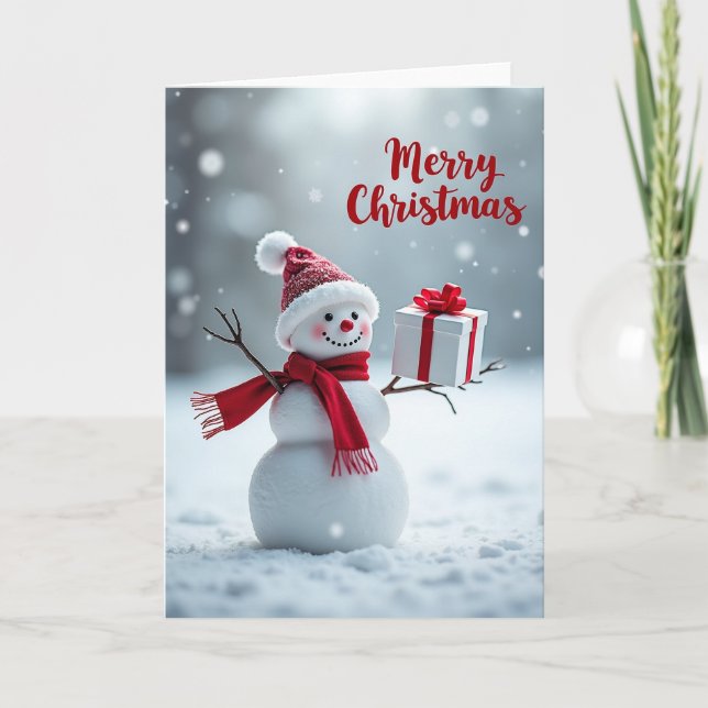 Merry Christmas Snowman Gift Card (Front)