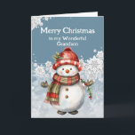 Merry Christmas Snowman Grandson Card<br><div class="desc">A snowman's smile,  so warm and bright, 
Just like our friendship,  pure delight.
C
Merry Christmas,  my dear Grandson
May our laughter never end.</div>