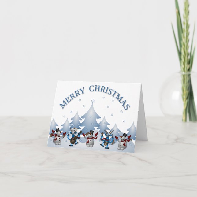 Merry Christmas Snowman Greeting Card (Front)