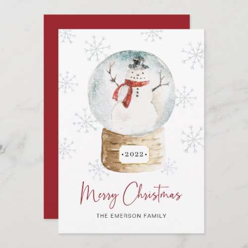 Merry Christmas Snowman Holiday Card