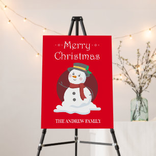Merry Christmas Snowman Holidays Custom Backdrop Foam Board