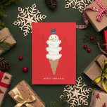 MERRY CHRISTMAS Snowman Ice Cream Cone Postcard<br><div class="desc">MERRY CHRISTMAS Snowman Ice Cream Cone</div>