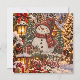 Merry Christmas Snowman Invitation