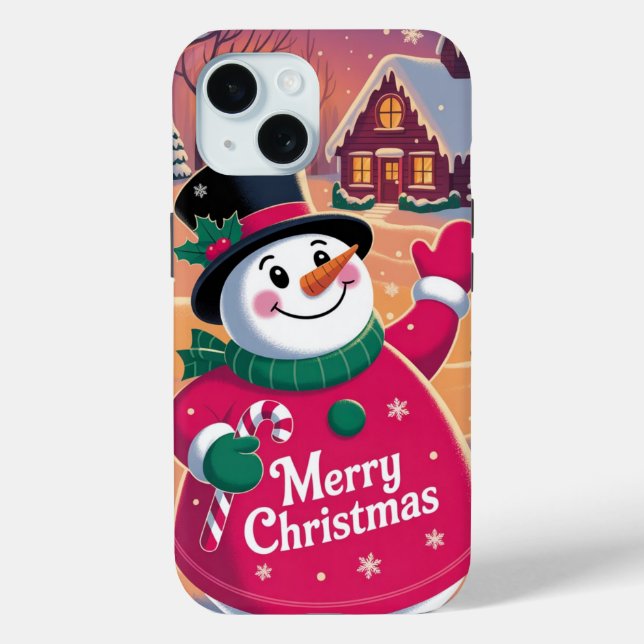 Merry Christmas Snowman iPhone / iPad case (Back)