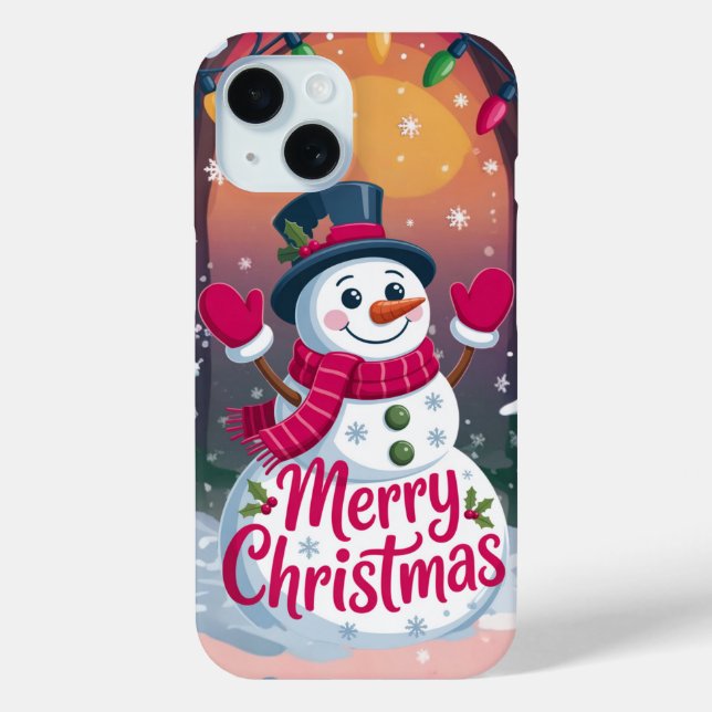 Merry Christmas Snowman iPhone / iPad case (Back)