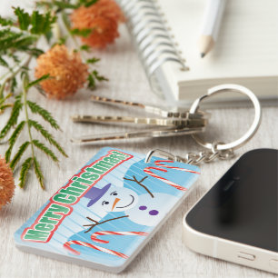 MERRY CHRISTMAS SNOWMAN KEYCHAIN