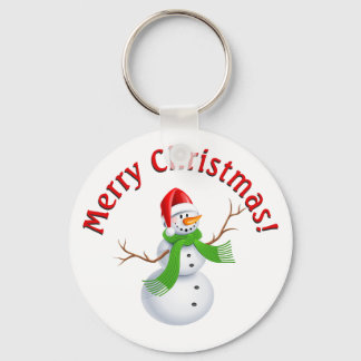 Merry Christmas Snowman Keychain
