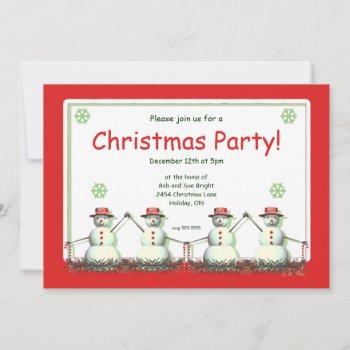 Merry Christmas Snowman Line Party Invitation by xfinity7 at Zazzle