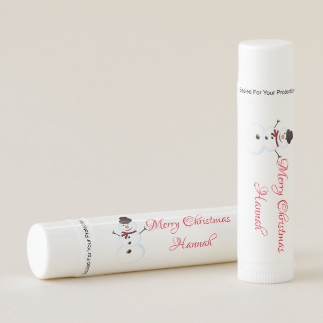 Merry Christmas Snowman Lip Balm (Front)