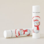 Merry Christmas Snowman Lip Balm Stocking Stuffer<br><div class="desc">The Merry Christmas Snowman Lip Balm will make the cutest stocking stuffer on Christmas! Customize the text and snowflakes as desired.</div>