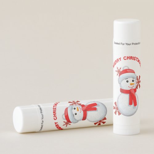 Merry Christmas Snowman Lip Balm Stocking Stuffer