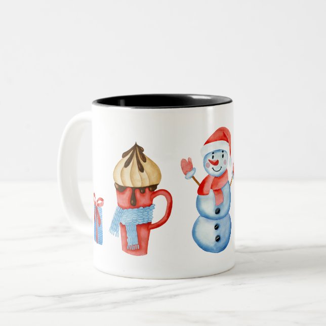 Merry Christmas Snowman mug (Front Left)