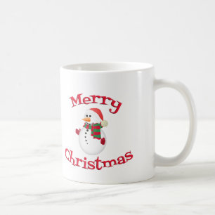 Merry Christmas Snowman Mugs Cups