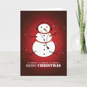 Merry Christmas Snowman Music Holiday Card