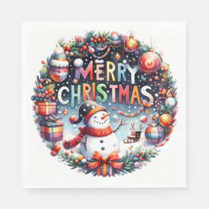 Merry Christmas Snowman  Napkins