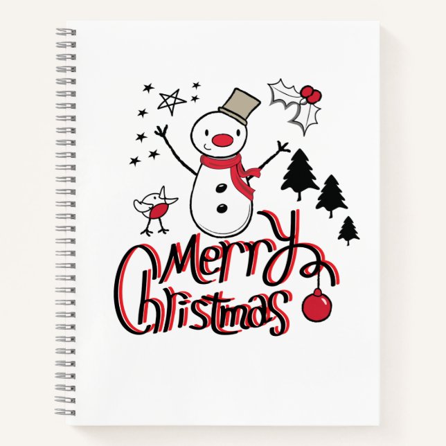 Merry Christmas Snowman Notebook (Front)