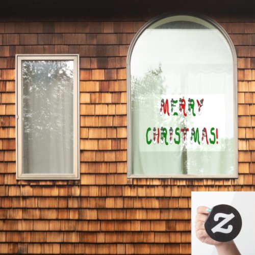 Merry Christmas Snowman Office Home  Store Vinyl Window Cling