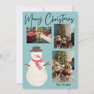 Merry Christmas Snowman Photo Card