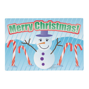 MERRY CHRISTMAS SNOWMAN  PLACEMAT