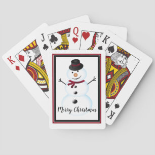 Merry Christmas Snowman Poker Cards