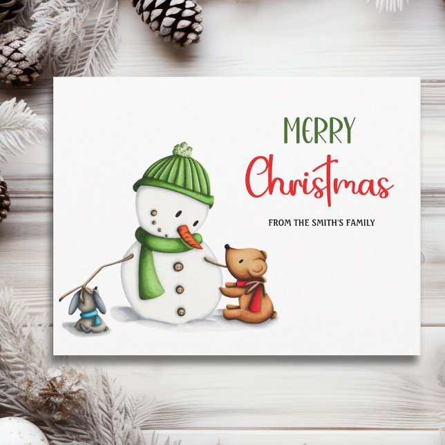 Merry Christmas Snowman  Postcard (Creator Uploaded)