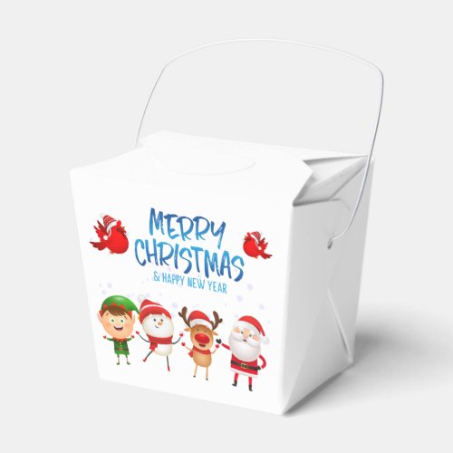 Merry Christmas Snowman Santa Claus Rudolph Elf Favor Boxes