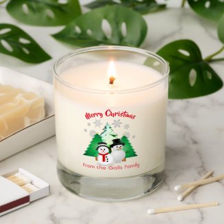 Merry Christmas Snowman Scented Jar Candle