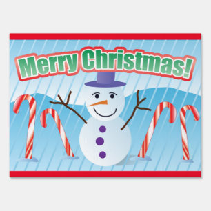 MERRY CHRISTMAS SNOWMAN  SIGN