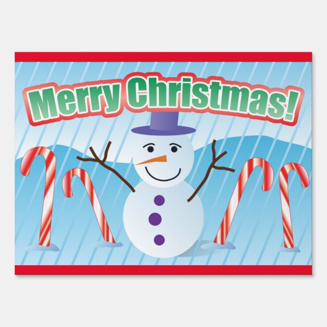 MERRY CHRISTMAS SNOWMAN  SIGN (Front)