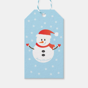 Merry Christmas Snowman Snowflakes Gift Tags