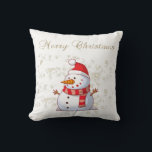 Merry Christmas,Snowman,Sparkles,White Throw Pillow<br><div class="desc">Merry christmas , snowman , sparkles  on white background.</div>