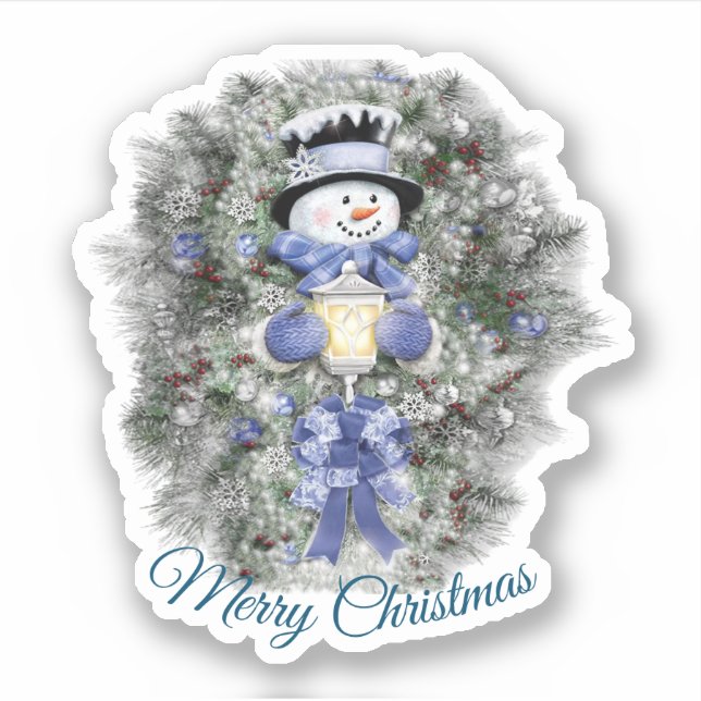Merry Christmas snowman Sticker (Front)