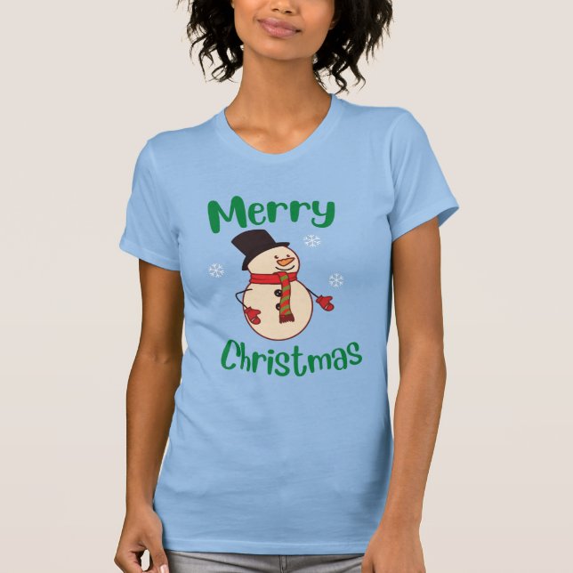 Merry Christmas Snowman T-Shirt (Front)