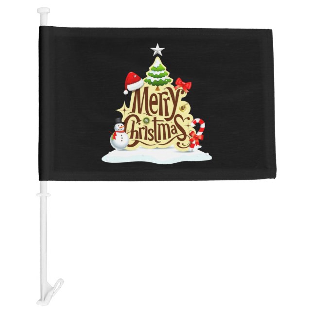 Merry Christmas snowman winter Tank Top Car Flag (Front)