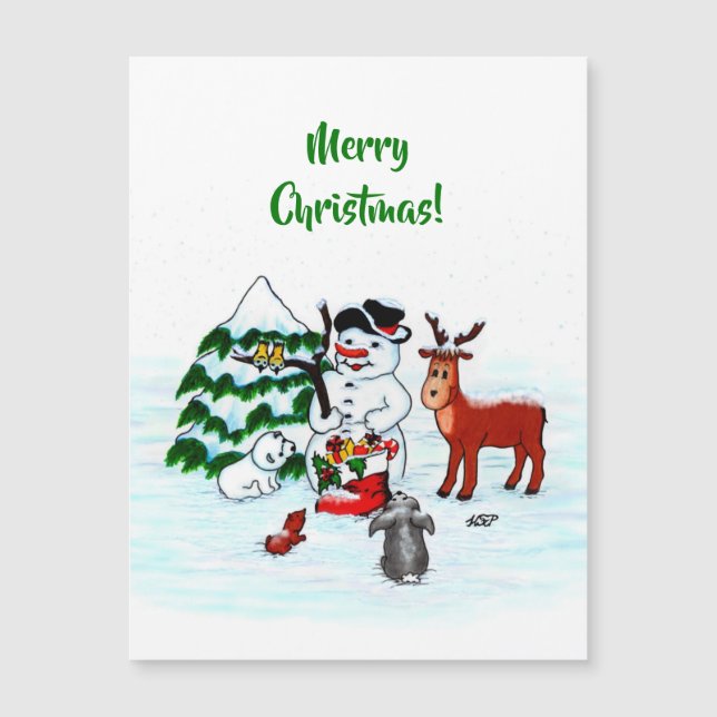 Merry Christmas! Snowman with Friends (Front)