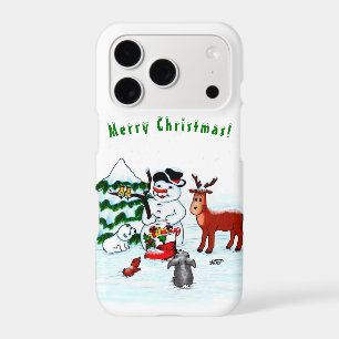 Merry Christmas! Snowman with Friends iPhone 17 Pro Case