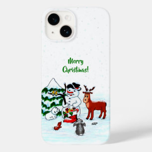 Merry Christmas! Snowman with Friends Case-Mate iPhone 14 Case